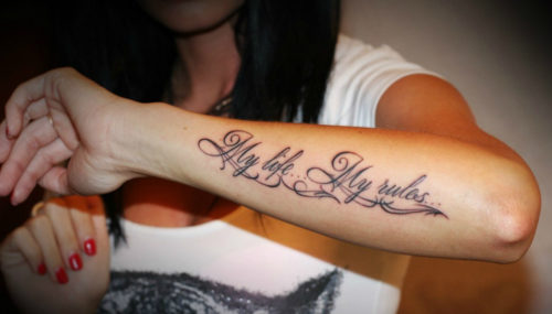 My life my rules тату на руке